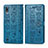 Custodia Portafoglio In Pelle Fantasia Modello Cover con Supporto S03D per Samsung Galaxy A10 Blu