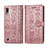 Custodia Portafoglio In Pelle Fantasia Modello Cover con Supporto S03D per Samsung Galaxy A10 Oro Rosa