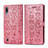 Custodia Portafoglio In Pelle Fantasia Modello Cover con Supporto S03D per Samsung Galaxy A10 Rosa