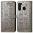 Custodia Portafoglio In Pelle Fantasia Modello Cover con Supporto S03D per Samsung Galaxy A21 Grigio