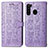 Custodia Portafoglio In Pelle Fantasia Modello Cover con Supporto S03D per Samsung Galaxy A21 Viola