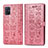 Custodia Portafoglio In Pelle Fantasia Modello Cover con Supporto S03D per Samsung Galaxy A51 4G Oro Rosa