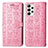 Custodia Portafoglio In Pelle Fantasia Modello Cover con Supporto S03D per Samsung Galaxy A53 5G Oro Rosa