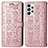 Custodia Portafoglio In Pelle Fantasia Modello Cover con Supporto S03D per Samsung Galaxy A53 5G Rosa