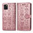 Custodia Portafoglio In Pelle Fantasia Modello Cover con Supporto S03D per Samsung Galaxy A81 Rosa