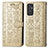 Custodia Portafoglio In Pelle Fantasia Modello Cover con Supporto S03D per Samsung Galaxy A82 5G Oro