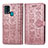 Custodia Portafoglio In Pelle Fantasia Modello Cover con Supporto S03D per Samsung Galaxy F41 Rosa