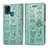 Custodia Portafoglio In Pelle Fantasia Modello Cover con Supporto S03D per Samsung Galaxy F41 Verde