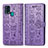 Custodia Portafoglio In Pelle Fantasia Modello Cover con Supporto S03D per Samsung Galaxy F41 Viola