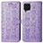Custodia Portafoglio In Pelle Fantasia Modello Cover con Supporto S03D per Samsung Galaxy F62 5G Viola