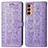 Custodia Portafoglio In Pelle Fantasia Modello Cover con Supporto S03D per Samsung Galaxy M13 4G Viola