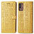Custodia Portafoglio In Pelle Fantasia Modello Cover con Supporto S03D per Samsung Galaxy M13 5G Giallo
