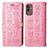Custodia Portafoglio In Pelle Fantasia Modello Cover con Supporto S03D per Samsung Galaxy M13 5G Oro Rosa