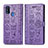 Custodia Portafoglio In Pelle Fantasia Modello Cover con Supporto S03D per Samsung Galaxy M30s Viola