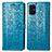 Custodia Portafoglio In Pelle Fantasia Modello Cover con Supporto S03D per Samsung Galaxy M31s Blu