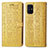 Custodia Portafoglio In Pelle Fantasia Modello Cover con Supporto S03D per Samsung Galaxy M31s Giallo