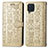 Custodia Portafoglio In Pelle Fantasia Modello Cover con Supporto S03D per Samsung Galaxy M32 4G Oro