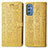 Custodia Portafoglio In Pelle Fantasia Modello Cover con Supporto S03D per Samsung Galaxy M52 5G Giallo