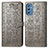 Custodia Portafoglio In Pelle Fantasia Modello Cover con Supporto S03D per Samsung Galaxy M52 5G Grigio
