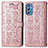 Custodia Portafoglio In Pelle Fantasia Modello Cover con Supporto S03D per Samsung Galaxy M52 5G Rosa