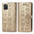 Custodia Portafoglio In Pelle Fantasia Modello Cover con Supporto S03D per Samsung Galaxy M60s Oro