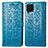 Custodia Portafoglio In Pelle Fantasia Modello Cover con Supporto S03D per Samsung Galaxy M62 4G Blu
