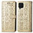 Custodia Portafoglio In Pelle Fantasia Modello Cover con Supporto S03D per Samsung Galaxy M62 4G Oro