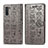 Custodia Portafoglio In Pelle Fantasia Modello Cover con Supporto S03D per Samsung Galaxy Note 10 5G Grigio