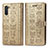 Custodia Portafoglio In Pelle Fantasia Modello Cover con Supporto S03D per Samsung Galaxy Note 10 5G Oro