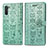 Custodia Portafoglio In Pelle Fantasia Modello Cover con Supporto S03D per Samsung Galaxy Note 10 5G Verde