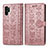 Custodia Portafoglio In Pelle Fantasia Modello Cover con Supporto S03D per Samsung Galaxy Note 10 Plus 5G Rosa