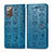 Custodia Portafoglio In Pelle Fantasia Modello Cover con Supporto S03D per Samsung Galaxy Note 20 5G Blu