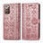 Custodia Portafoglio In Pelle Fantasia Modello Cover con Supporto S03D per Samsung Galaxy Note 20 5G Rosa