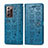 Custodia Portafoglio In Pelle Fantasia Modello Cover con Supporto S03D per Samsung Galaxy Note 20 Ultra 5G Blu