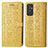 Custodia Portafoglio In Pelle Fantasia Modello Cover con Supporto S03D per Samsung Galaxy Quantum2 5G Giallo