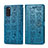 Custodia Portafoglio In Pelle Fantasia Modello Cover con Supporto S03D per Samsung Galaxy S20 5G Blu