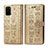Custodia Portafoglio In Pelle Fantasia Modello Cover con Supporto S03D per Samsung Galaxy S20 Plus 5G Oro
