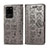Custodia Portafoglio In Pelle Fantasia Modello Cover con Supporto S03D per Samsung Galaxy S20 Ultra 5G Grigio