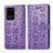 Custodia Portafoglio In Pelle Fantasia Modello Cover con Supporto S03D per Samsung Galaxy S20 Ultra 5G Viola