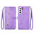 Custodia Portafoglio In Pelle Fantasia Modello Cover con Supporto S03D per Samsung Galaxy S21 5G Viola