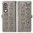 Custodia Portafoglio In Pelle Fantasia Modello Cover con Supporto S03D per Samsung Galaxy Z Fold3 5G Grigio