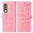 Custodia Portafoglio In Pelle Fantasia Modello Cover con Supporto S03D per Samsung Galaxy Z Fold3 5G Oro Rosa