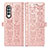 Custodia Portafoglio In Pelle Fantasia Modello Cover con Supporto S03D per Samsung Galaxy Z Fold3 5G Rosa