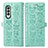 Custodia Portafoglio In Pelle Fantasia Modello Cover con Supporto S03D per Samsung Galaxy Z Fold3 5G Verde
