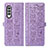 Custodia Portafoglio In Pelle Fantasia Modello Cover con Supporto S03D per Samsung Galaxy Z Fold3 5G Viola