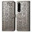 Custodia Portafoglio In Pelle Fantasia Modello Cover con Supporto S03D per Sony Xperia 1 III Grigio