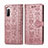 Custodia Portafoglio In Pelle Fantasia Modello Cover con Supporto S03D per Sony Xperia 10 II Oro Rosa