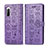 Custodia Portafoglio In Pelle Fantasia Modello Cover con Supporto S03D per Sony Xperia 10 II Viola