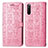 Custodia Portafoglio In Pelle Fantasia Modello Cover con Supporto S03D per Sony Xperia 10 III Rosa