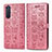 Custodia Portafoglio In Pelle Fantasia Modello Cover con Supporto S03D per Sony Xperia 5 II Rosa